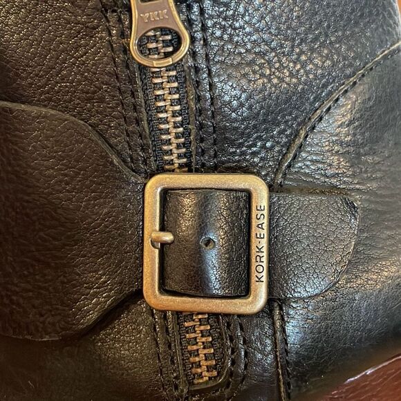 Korkease Morosita block heel full grain leather black booties size 6 - Picture 4 of 12